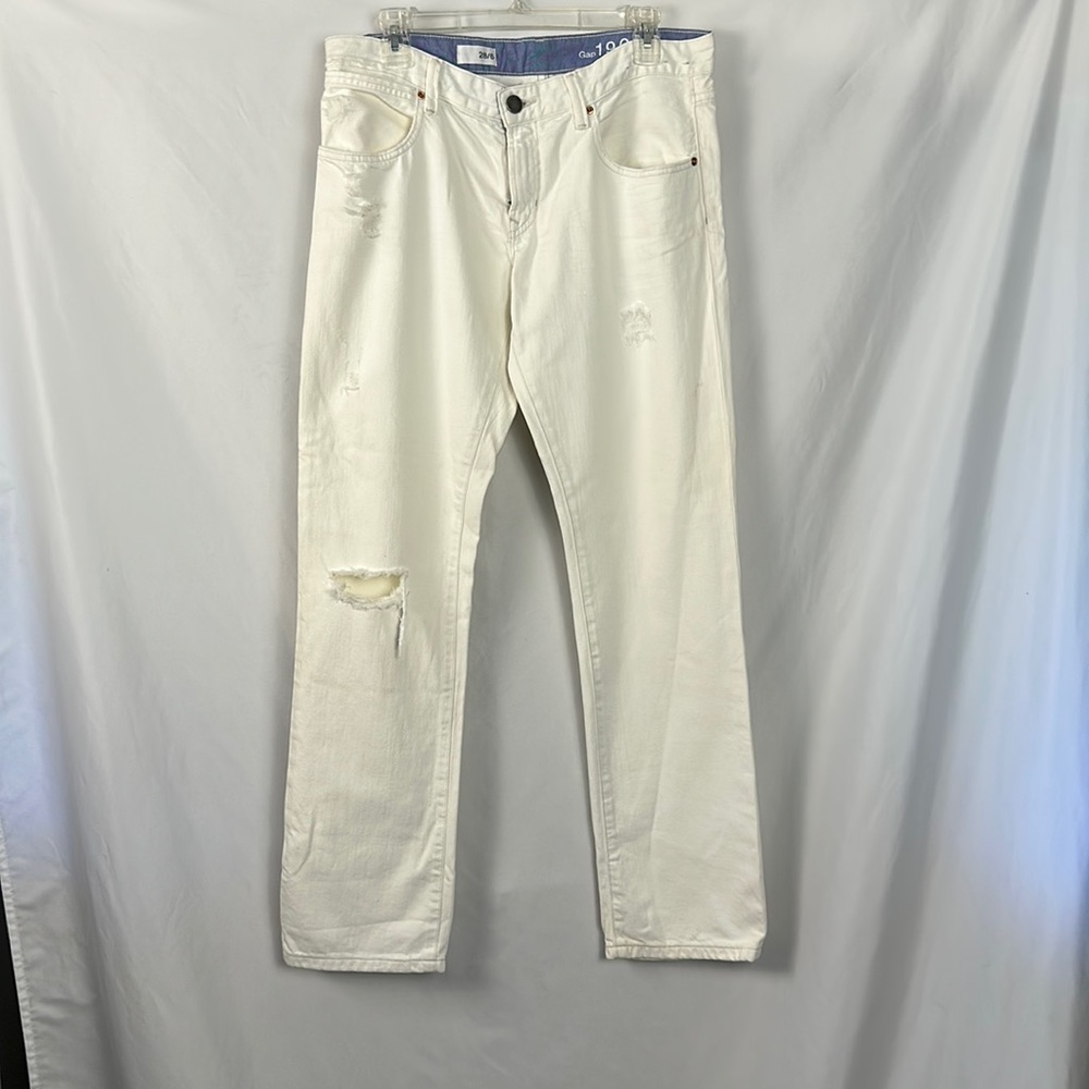 Gap White Distressed Jeans